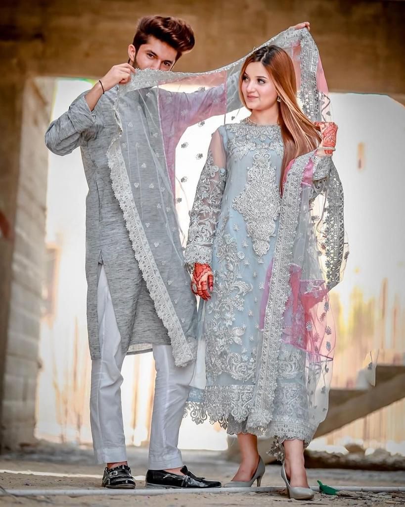 Premium Organza Embroidered & Stone Work Formal 3Pc Dress – Unstitched