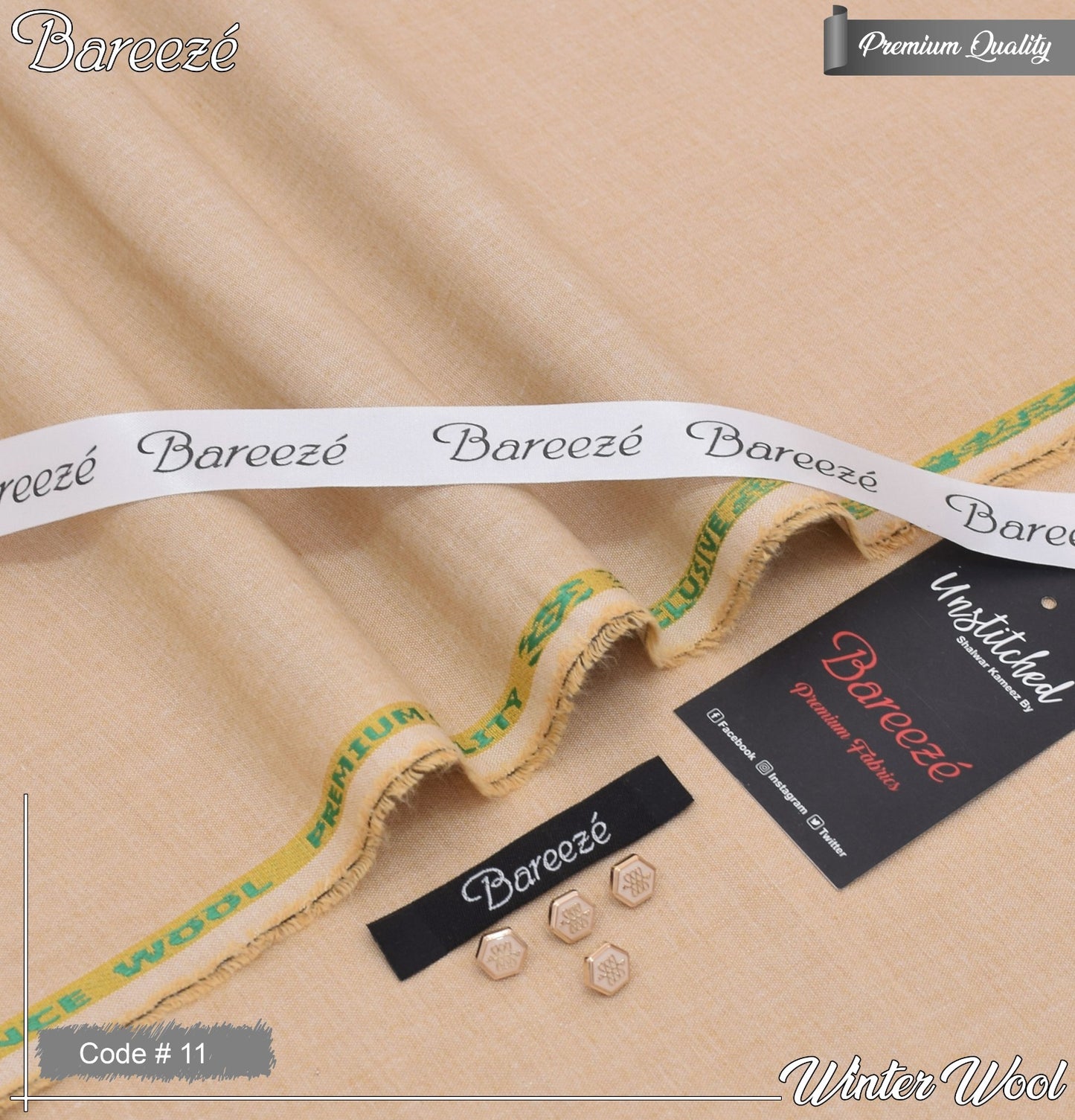 BAREEZE Men’s Luxury Winter Wool – Premium Unstitched Fabric