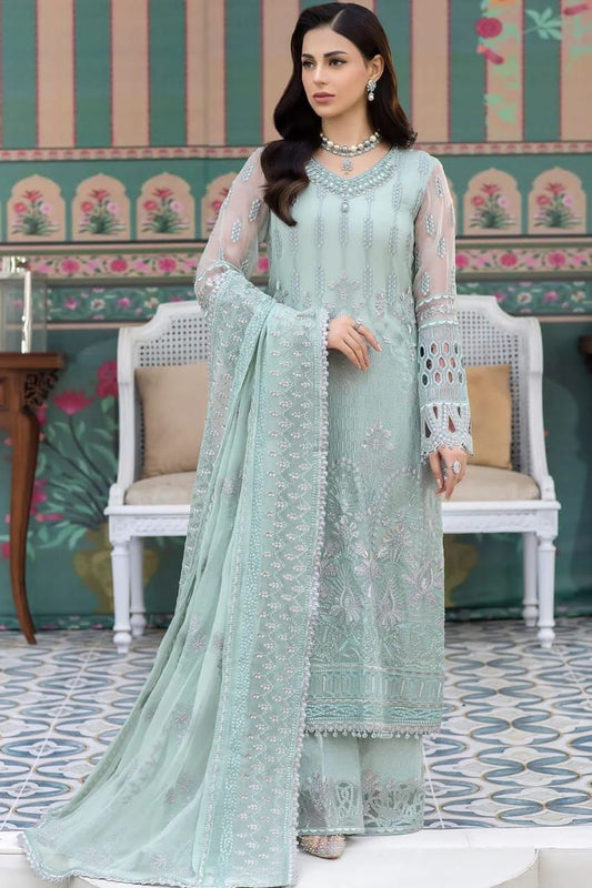 Flossie Organza Embroidered & Cutwork Luxury 3PC Suit