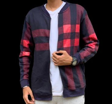 Men’s Stylish Checked Zipper Jacket – Casual & Formal Wear