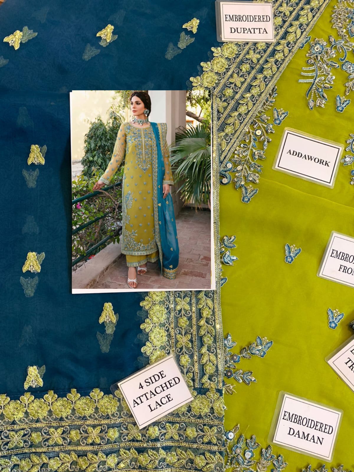 Premium Organza Embroidered Formal 3Pc Dress – Unstitched