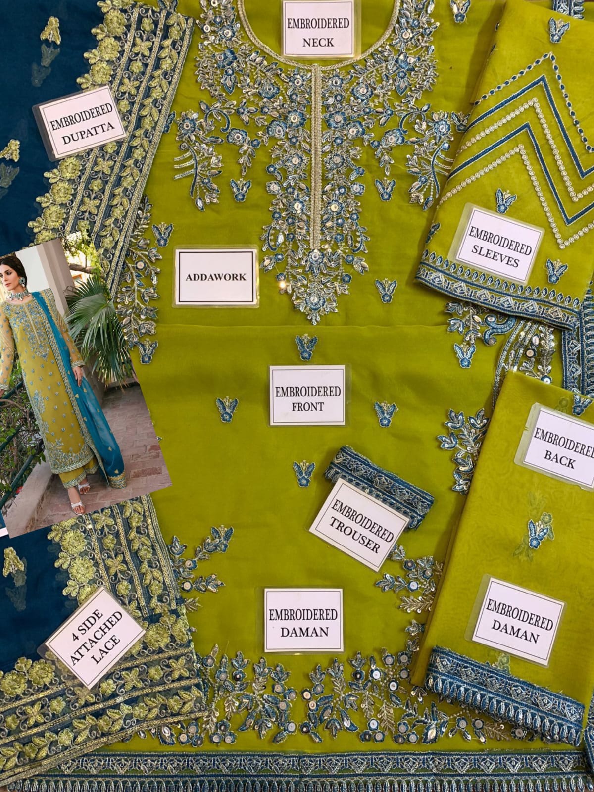 Premium Organza Embroidered Formal 3Pc Dress – Unstitched