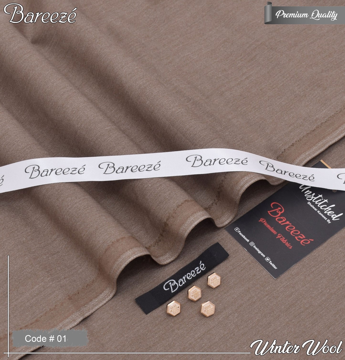 BAREEZE Men’s Luxury Winter Wool – Premium Unstitched Fabric