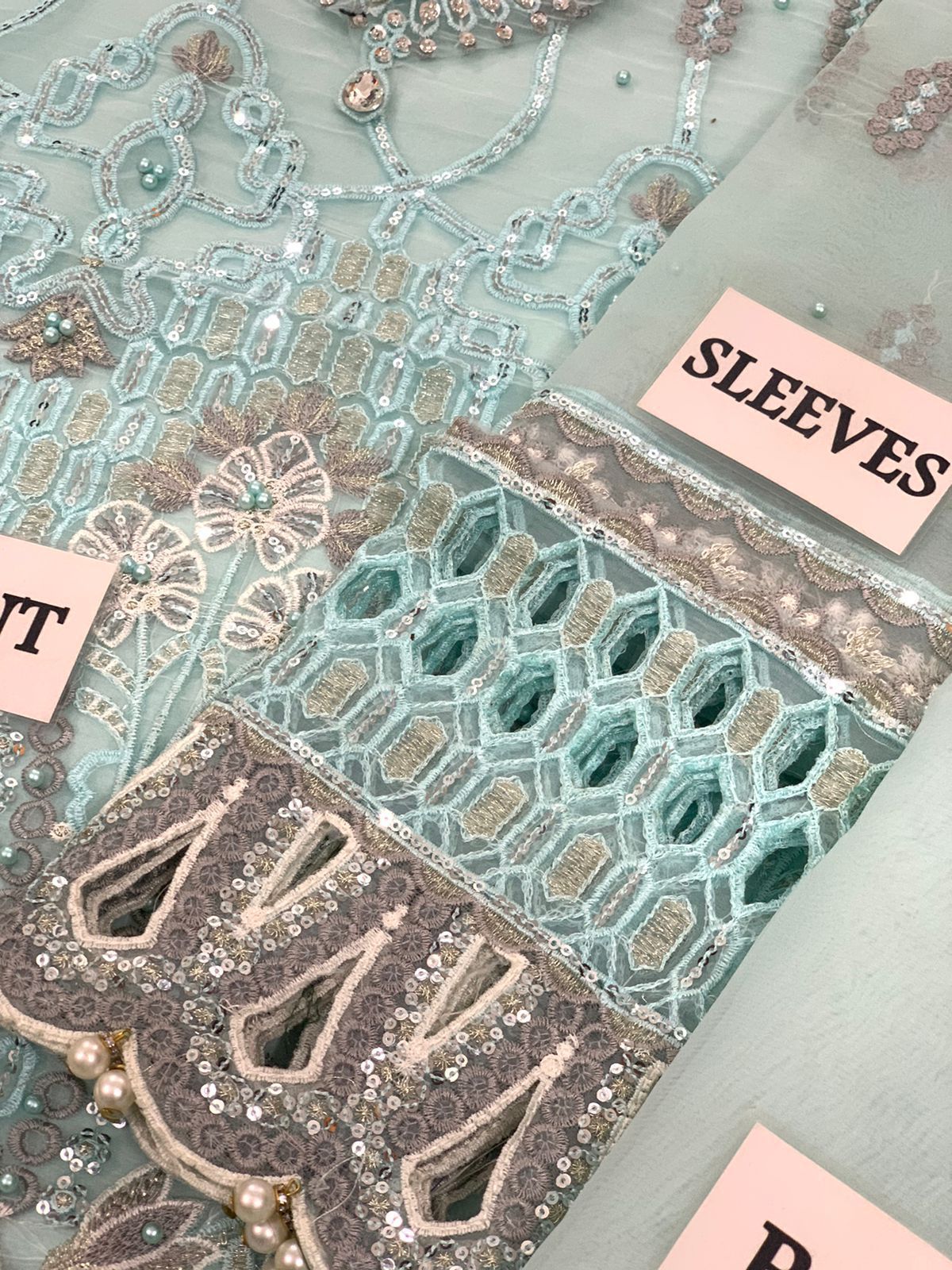 Flossie Organza Embroidered & Cutwork Luxury 3PC Suit