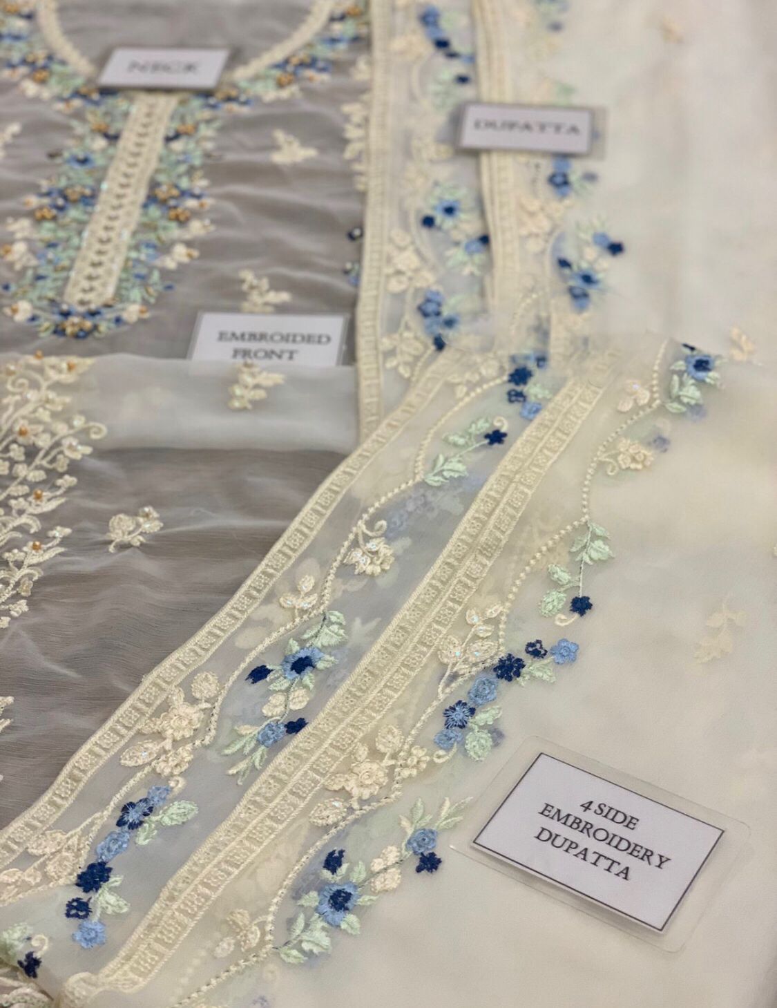 Agha Noor Chiffon Embroidered & Hand-Embellished 3PC Suit