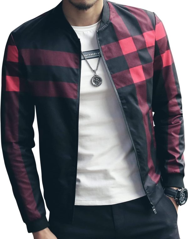 Men’s Stylish Checked Zipper Jacket – Casual & Formal Wear