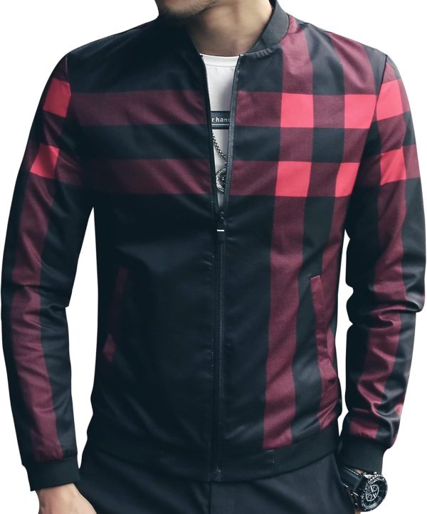 Men’s Stylish Checked Zipper Jacket – Casual & Formal Wear