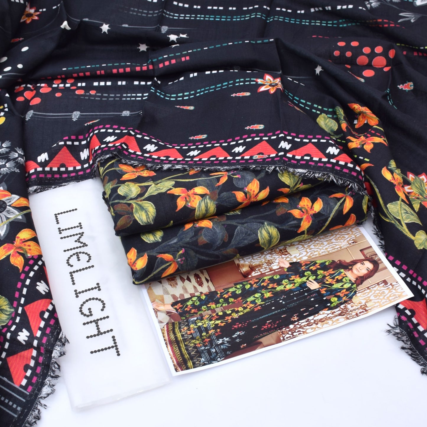 LIMELIGHT – Khaddar All-Over Printed Unstitched 3-Piece Suit